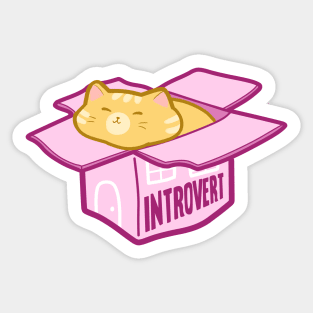 Introvert - Purrsonality Cats T-Shirt Sticker